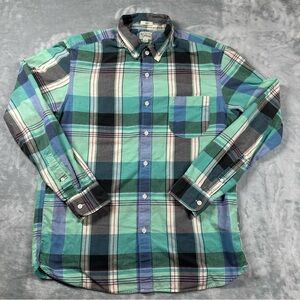 J. Crew Indian Madras Slim Fit Button-Down Shirt Men's Large